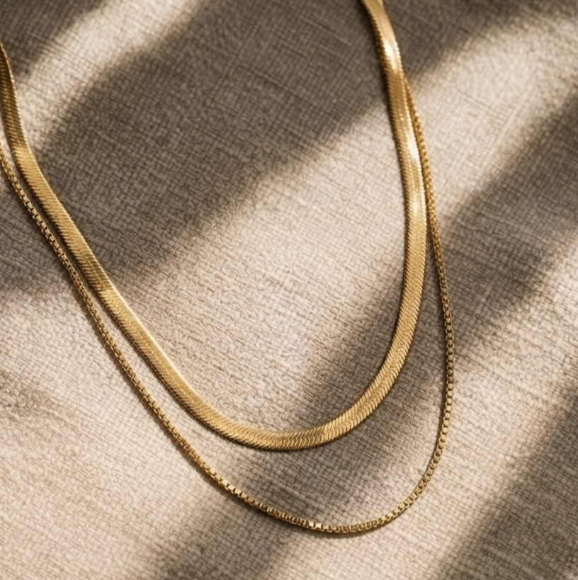 18k Gold Plated Layered necklace