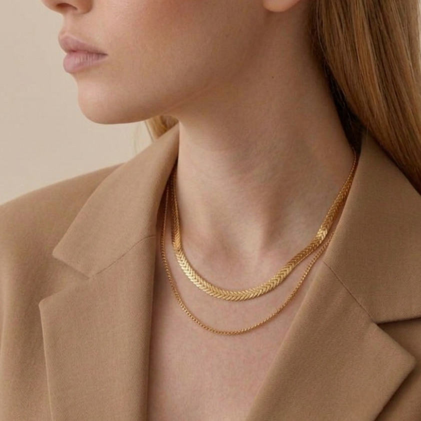 18k Gold Plated Layered necklace
