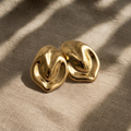 Nuch Sculpted Gold Statement Stud Earrings